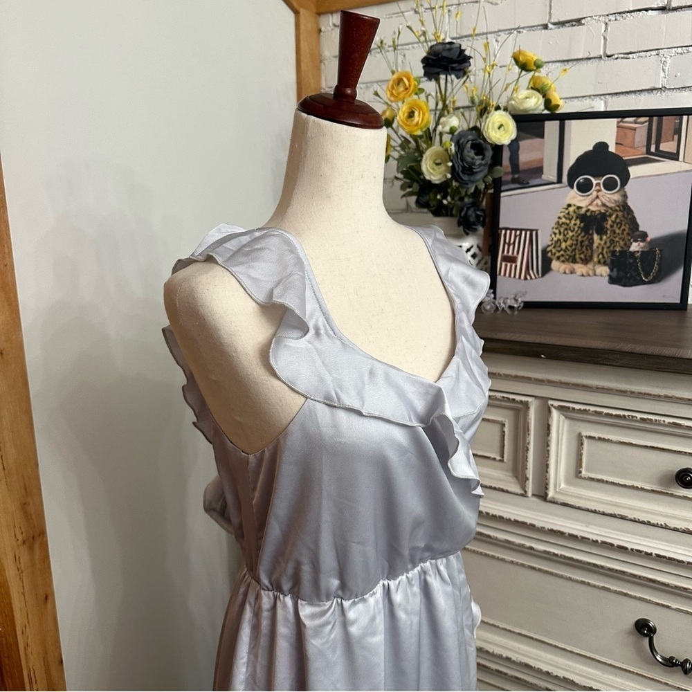 Show Me Your MuMu Light Blue Ruffle Wrap Dress - Picture 3 of 10